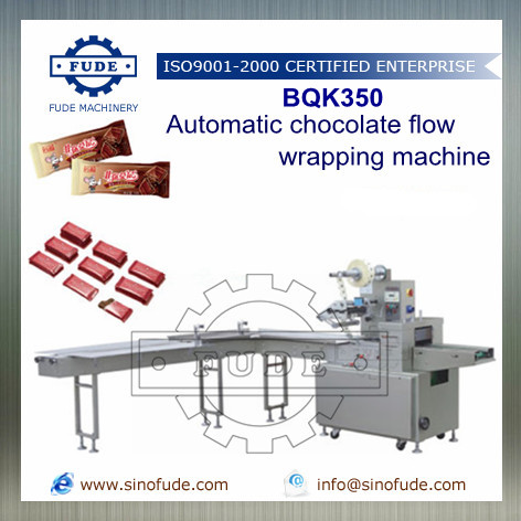 Automatic chocolate flow wrapping machie